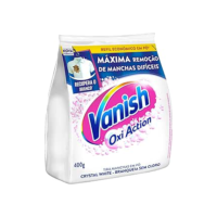 Vanish Tira Manchas Em Pó Crystal White Oxi Action 400G Para Roupas Brancas Refil Econômico