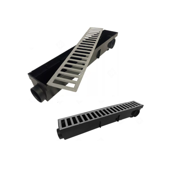 ralo linear 6x50cm grelha de alumínio com caixa coletora pvc