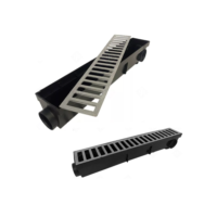 ralo linear 6x50cm grelha de alumínio com caixa coletora pvc