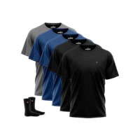 Kit 5 Camisas Dry-fit Sandrini Masculinas para Academia, Treino, Proteção UV + 2 Meias