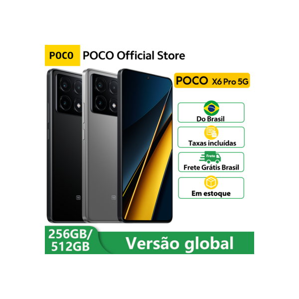 POCO X6 Pro 5G Versão Global Smartphone Dimensity 8300-Ultra 6,67" Fluxo AMOLED DotDisplay 64MP NFC