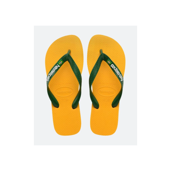 Chinelo Havaianas com Logo Aplicado do Brasil Amarelo
