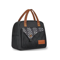 INSMEER Bolsa De Almoço Isolada Para Mulheres, Lancheira Térmica De Grande Capacidade De 10 L Bolsa Térmica À Prova D'Água, Adequado Para Praia/Trabalho/Piquenique (Preto)