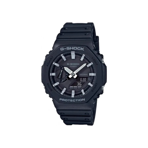 Relógio Casio G-shock Ga-2100-1adr Carbon Core Guard Cor da correia Preto Cor do bisel Preto/Cinza Cor do fundo Preto