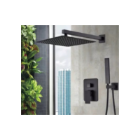 Chuveiro Para Banheiro Ducha Quadrada 20x20 Preto Fosco