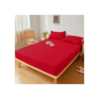 Jogo De Lençol Elástico Casal Queen Box 3 Peças Vermelho Casa Laura Enxovais