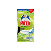 Pato Desodorizador Sanitário Gel Adesivo 1 Refil Citrus, Limpeza Banheiro, Limpo e Perfumado, 6 Discos
