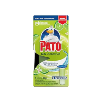 Pato Desodorizador Sanitário Gel Adesivo 1 Refil Citrus, Limpeza Banheiro, Limpo e Perfumado, 6 Discos