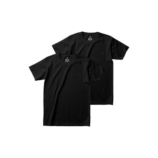 Kit 2 Camisetas Masculinas Pretas Básicas Polo Wear Preto