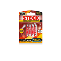 Pilhas Alcalinas 1.5V Tipo Aaa Steck Pack C/ 4 Unidades Steck