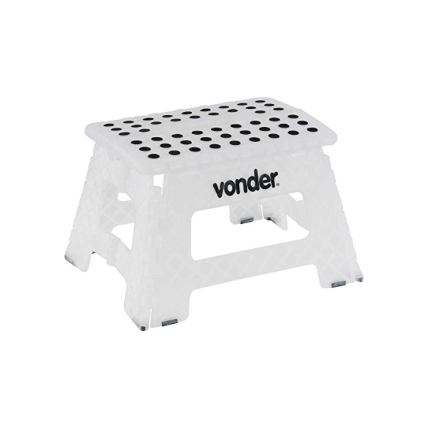 Banqueta Plástica Dobrável, Branca, Altura 220 Mm, Vonder
