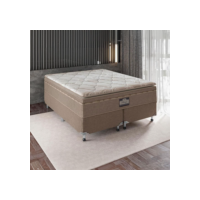 Cama Box King Size Portobel Potenza Platinum com Molas LFK e Pillow Top 74x193x203cm - Bege Claro