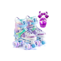Patins 4 Rodas Com Led Patins Infantil Menina + Kit Proteção