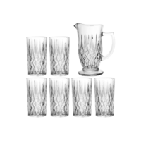 LYOR - Conjunto Jarra com 6 Copos de Vidro Diamante 1L/300ml