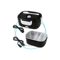 Marmita Elétrica Preta Lancheira Doméstica Trabalho Marmita Veicular 1.5l Carro/casa 12v/24v/110v/220v Portatil