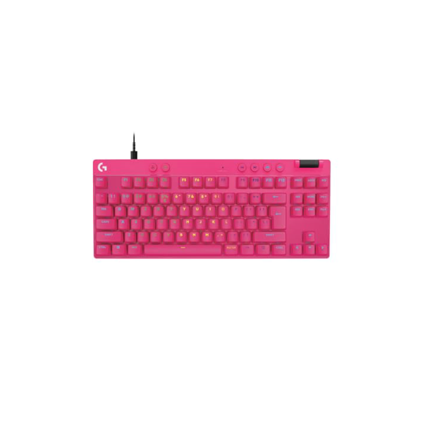 Teclado Gamer Com Fio Logitech G PRO X TKL RAPID com layout US, Switches Magnético- analógicos, Modo Rapid Trigger, Acionamento Ajustável, e RGB LIGHTSYNC - Magenta