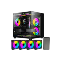 Gabinete Gamer Hayom Aquário Com 4 Cooler Fan Led Rgb