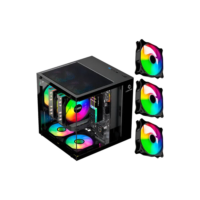 Mini Gabinete Gamer Gb1787 Preto Com 3 Fans Rgb Micro-atx