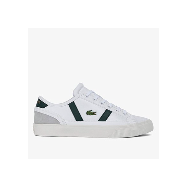 Tênis Couro Lacoste Sideline Pro Masculino - Branco+Verde