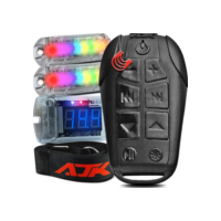 Kit Controle Longa Distancia + Voltimetro + 2 Strobo - AJK Smart Control 2.0 Novo Remoto Radio Som