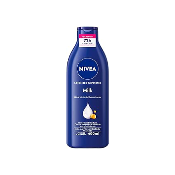 NIVEA Loção Deo-Hidratante Milk 400ml - Hidratação e nutrição profunda por 72h para uma pele macia e suave