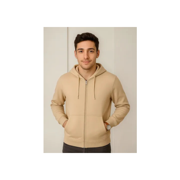 Blusa De Moletom Com Zíper Canguru Capuz Flanelado Inverno