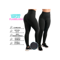 Legging Flanelada Grossa Calça Leg Peluciada Forrada Por Dentro Costura Reforçada Calça Térmica