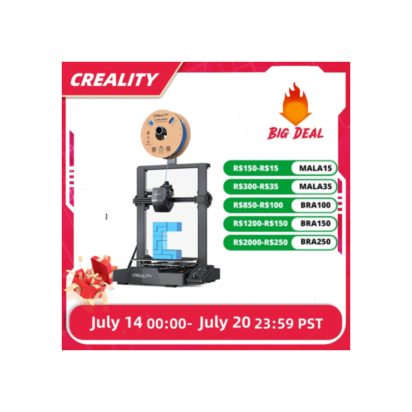 Creality-Ender 3V3 SE Impressora 3D, Atualização 250mm, s Auto Nivelamento, CR Touch, Z-Axis, Duplo Parafuso, Um Clique, Alimentação Automática, Filamento de Retorno