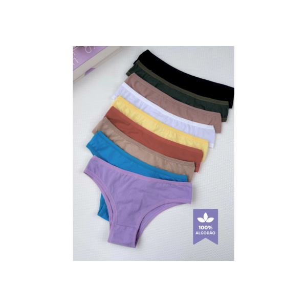 Kit 10 Calcinhas 100% Algodão Conforto Básica Cores Variadas Qualidade Premium