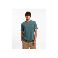 Camiseta Comfort em Algodão Estonado com Lettering Contrastante Verde