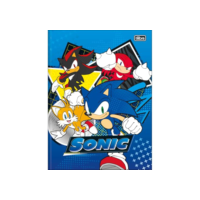 Tilibra - Caderno Brochura Capa Dura Universitário Sonic 80 Folhas - Capa Azul - 4 Personagens