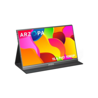 Monitor portátil ARZOPA, monitor de laptop FHD 15,6'' 1080P USB C HDMI, tela de computador HDR Eye Care, tela externa com capa inteligente para Mac Phone Xbox PS5-S1 Table