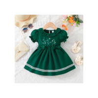 Vestido De Bebê Menina Recém-Nascidos 3-24Meses Moda Verão Arco Manga De Babado Fofa Vestidos De Princesa Infantil