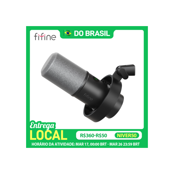 Microfone dinâmico XLR de gravação FIFINE com monitoramento em tempo real, microfone de streaming USB com botão de ganho/touch-mute para PC, mixer-K688