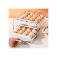 gaveteiro duplo em plástico tipo porta 32 ovos com para cozinha geladeira