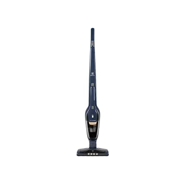 Aspirador de Pó vertical bateria Ergorapido 2 em 1 Electrolux 38 min base recarregamento luz frontal LED capacidade 420Ml ERG25N Bivolt Azul
