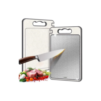 Tabua De Corte Higiênica Antibacteriana Premium Lumai Saudável Para Cortar Dupla Face Aço Inox 304 - Tabua de Cozinha para Carne Legumes Frutas Queijos - Livre de BPA