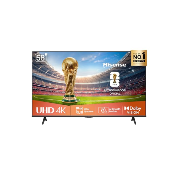 Hisense Smart TV UHD 4K DLED 58" Polegadas 58A6NV com HDR10 Dolby Vision Game Mode Controle por Voz Alexa Built-In AirPlay