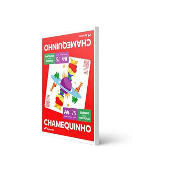 Chamequinho Papel A4, 75 g, 100 Folhas, Branco Sulfite