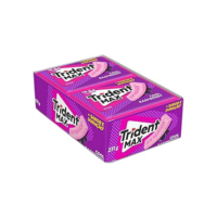 Chiclete Trident Max Cool Raspberry Sem Açúcar - Caixa com 14 unid. de 16,5g