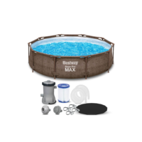 Piscina Estrutural 4678L Circular Deluxe + Filtro 110V ou 220V + Capa Bestway
