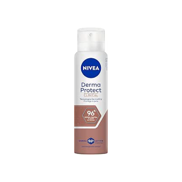 NIVEA Desodorante Antitranspirante Aerossol Derma Protect Clinical 150ml - 96h de defesa contra o suor extremo