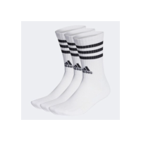 Kit Meia Adidas Cano Alto 3 Listras c/ 3 Pares - Branco+Preto