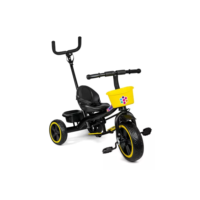 Triciclo Infantil 2 Em 1 Pedal Cesto Passeio Mega Compras Cor Preto Com Amarelo