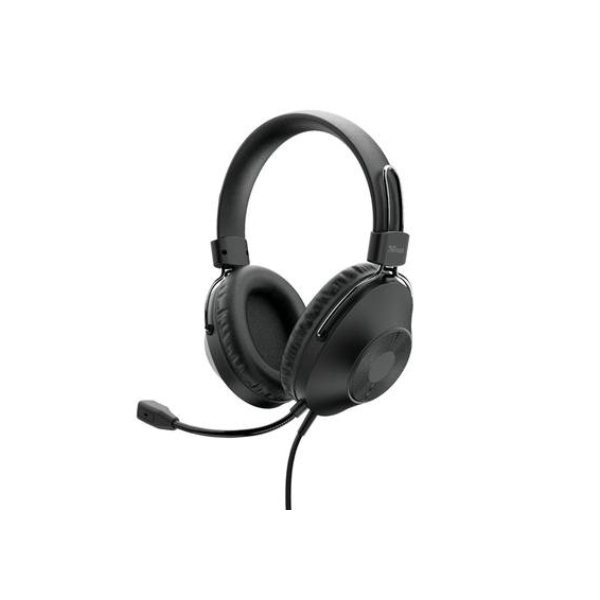 Headset Trust Over-Ear, Conexão USB, Driver 40mm, Cabo de 2m com Controle de Volume, Preto - 24132