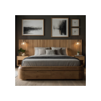 Cabeceira MDF Ripado Cama Box King 45x11cm - 20 Placas