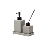 3 Peças para Banheiro Lyor Granilite Quadratto Preto