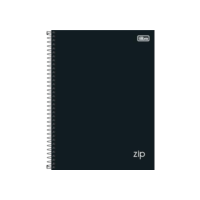 Tilibra - Tilibra ZIP - Caderno Espiral Capa Dura, 200x275mm, 80 Folhas, Negro
