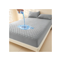 Protetor De Colchão Queen Impermeável Capa Protetora Antiácaros Matelada Cor Cinza Casa Laura Enxovais