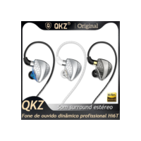 QKZ-Hi6T Auscultadores HiFi, Driver Dinâmico, Auscultadores IEM Stereo Surround Música, Hi-Res com Microfone, In-Ear,